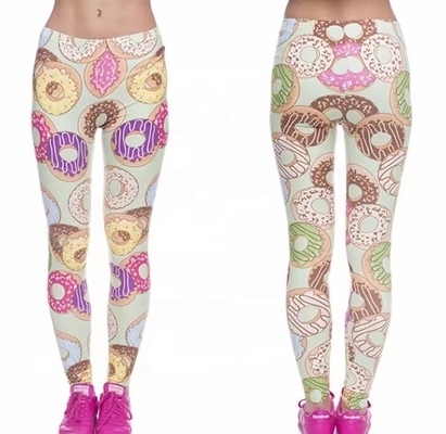 Αγορά Ιδρωτικά ντόνατ εκτύπωση Custom Yoga Leggings 92% Polyester 8% Spandex online manufacture
