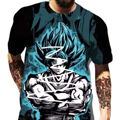 Anime Goku Sublimation Τυποποιημένα T-shirts μικρά μανίκια ρούχα με μοτίβα