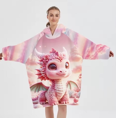 Τυπωτική προσαρμοσμένη θέση Anime Μεγάλο φούνο Hoodie κουβέρτα Wearable OEM