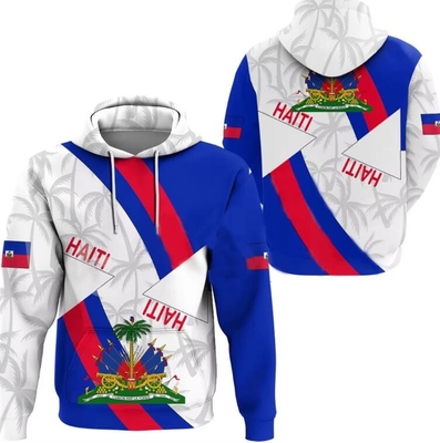 Προσαρμοσμένο όνομα Αριθμός Αϊτινή Full Sublimation Sweatshirt Εθνική Σημαία Χώρα Εκτυπωμένη