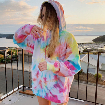 Προσαρμοσμένο χρώμα γραβάτας Τυπωμένο oversize Hoodie Casual