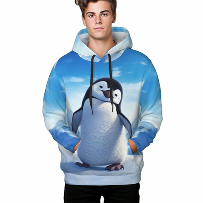 Unisex 3D τυπωμένο κουκούλα πουλόβερ με μεγάλες τσέπες
