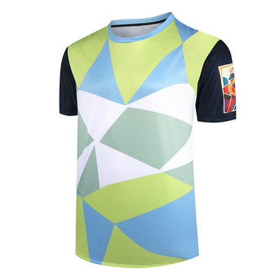 Προσαρμοσμένο Sublimation Γρήγορη ξήρανση T-shirt μικρού μανίκου Αθλητικός διαγωνισμός Στρογγυλό λαιμό Πάνω ψηφιακή εκτύπωση Δώρο Πολιτιστικό πουκάμισο T-shirt