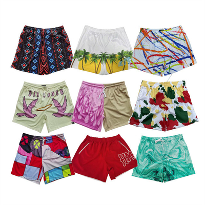 Υψηλής ποιότητας Custom Name Logo Άνδρες Beach Shorts 5in Inseam Nylon Running Mesh άνετα Shorts Άνδρες Floral Beach Shorts