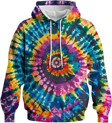 Χρωματιστό ουράνιο τόξο Τυπωμένο Hoodie Tie Dye Sweatshirt μόδα γραφικό πουλόβερ για άνδρες γυναίκες
