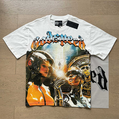 T-Shirt Άνδρες Σχεδιασμός μόδας Πλύσιμο Νερού Μαύρο Hip Hop Βαμβακερό T-Shirt
